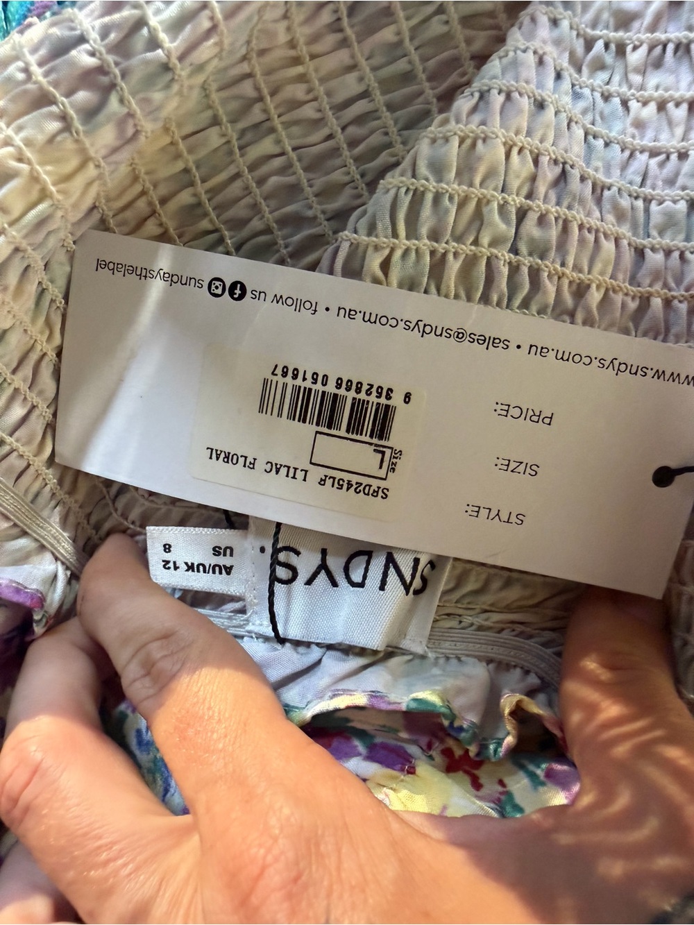New Revolve SNDYS Courtney Midi Dress in Lilac Floral Size 8 - Picture 6 of 6